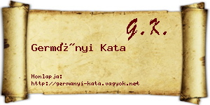 Germányi Kata névjegykártya